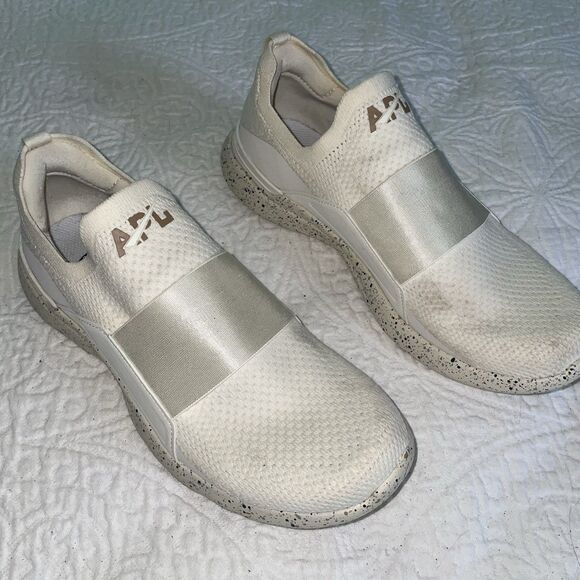 APL: Athletic Propulsion Labs TechLoom Bliss Running Shoes Off-White Womens US 8 - Picture 1 of 8